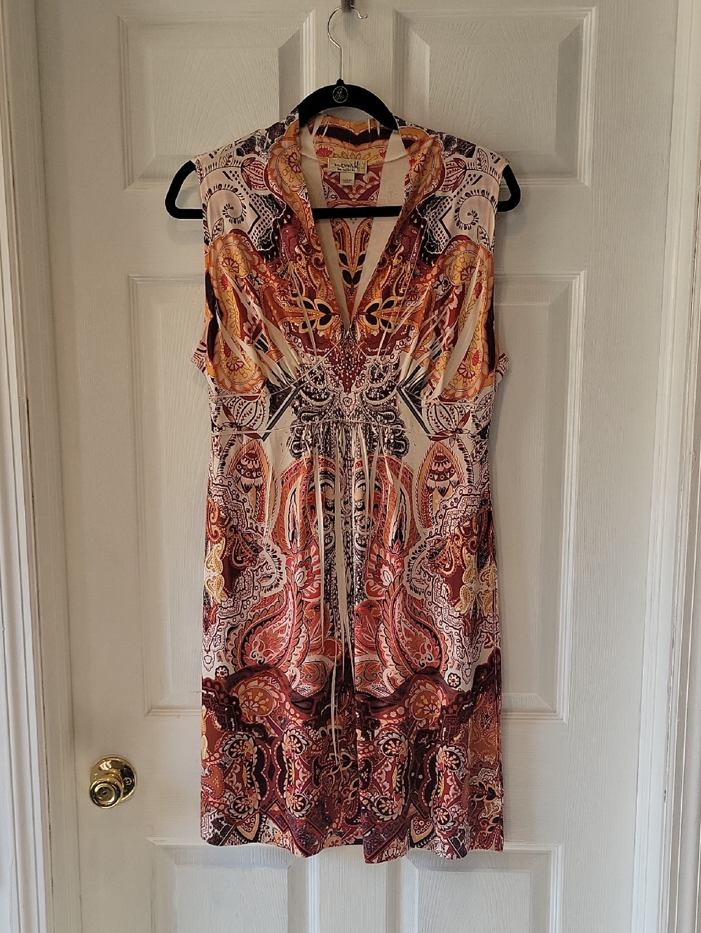 Sleeveless Paisley Print Midi Dress